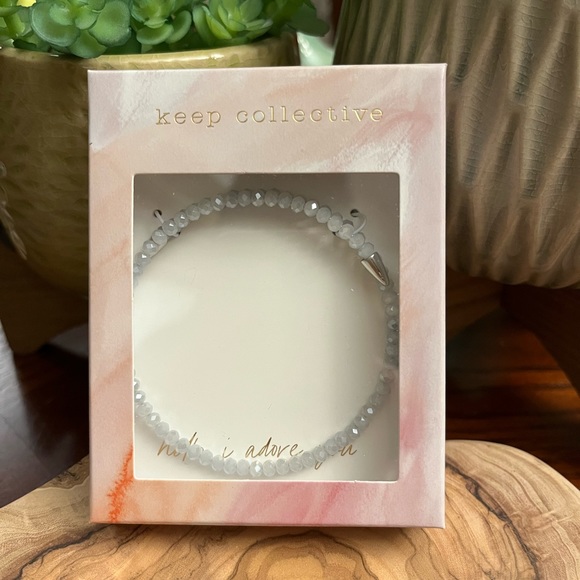 🆕 KEEP Collective By Stella & Dot Rebel coil bracelet in silver/pearl, new! - Picture 9 of 16
